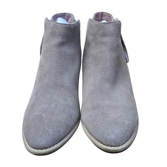 Vionic Size 10 Ankle Boots Suede Leather Heeled Bootie Taupe Sterling Side Zip - Picture 3 of 13